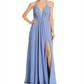 Aqua Women's Lace up Chiffon Gown Blue Size 8