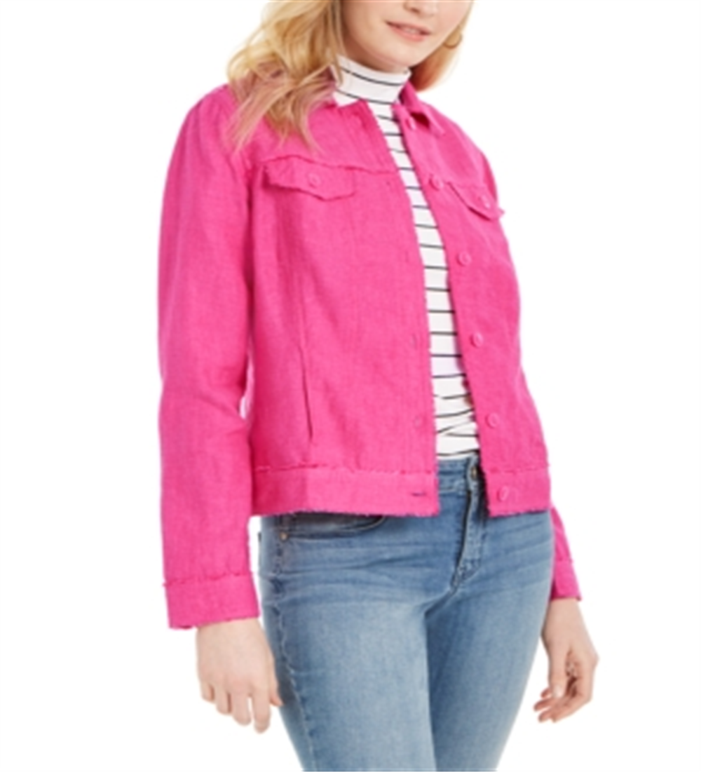 Charter Club Women's Linen Jacket Pink Size X-Large