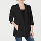 Karen Scott Women's 3/4 Sleeve Cozy Cardigan Black Size X-Small