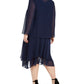 SL Fashions Women's Plus 2PC Embellished Shift Dress Blue Size 14W