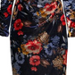 Vince Camuto Women's Sheath Multi Floral Velvet Dress Navy Size 12