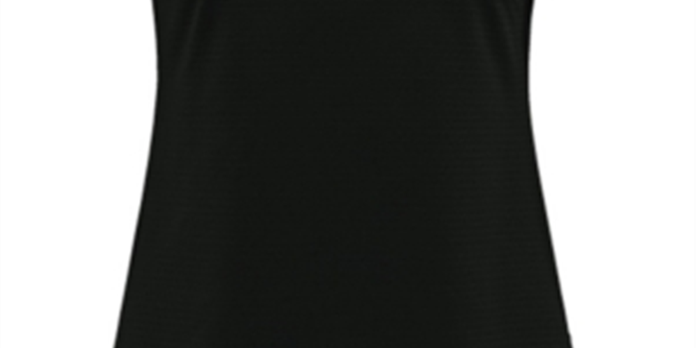 Ideology Women's Textured Mesh TrimTop Black- Size S