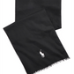 Polo Ralph Lauren Men's Fringe Cotton Rectangle Scarf Black Size Regular