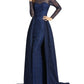 Mac Duggal Women's Long Sleeve Lace Overskirt Gown Navy Size 16