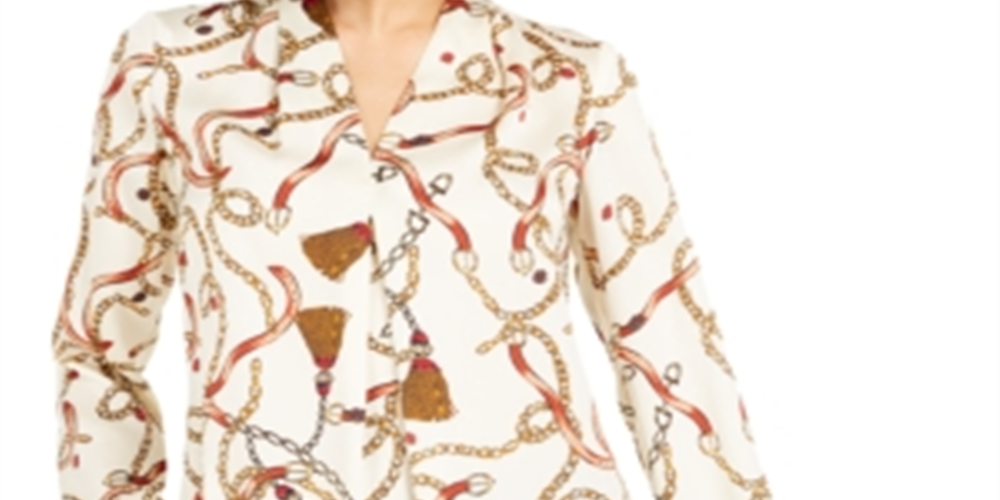 Bar III Women's Printed Pleated Top Brown Size XX-Small