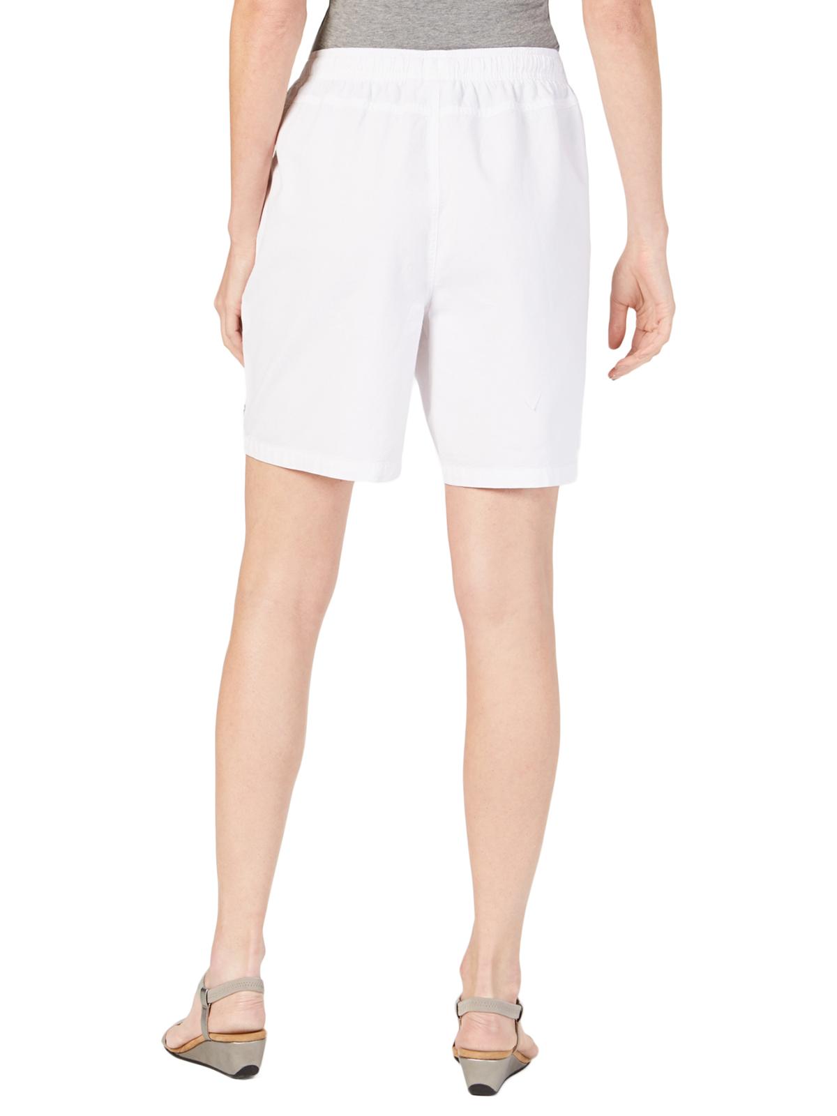 Karen Scott Women's Comfort Drawstring Shorts White Size XL