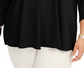 Alfani Women's Pleated Back Tie Sleeve Top -Black Size 1X