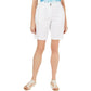 Karen Scott Women's Curved Pocket Shorts White Size 16
