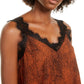 Q + A Women's Cropped Lace Trim Cami Orange Size X-Small