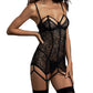 Dreamgirl Girl's Basque with Garter Strapless Underwire Black Size Small