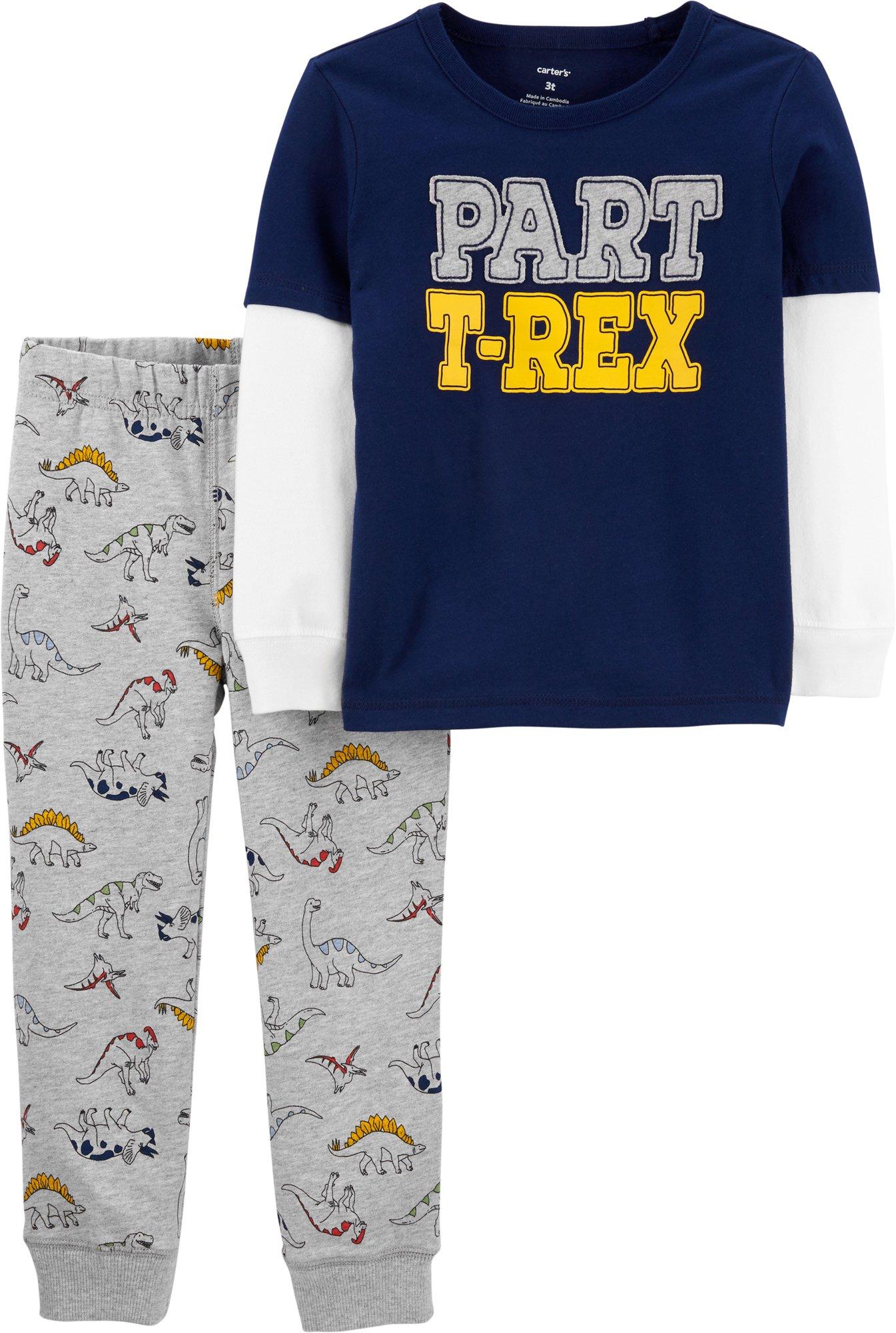Carter's Baby Boy's 2 Pc Cotton T-Rex-Print T-Shirt & Printed Pants Set Blue Size 9MOS
