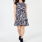 Style & Co Women's Printed Swing Dress Black Size Petite S