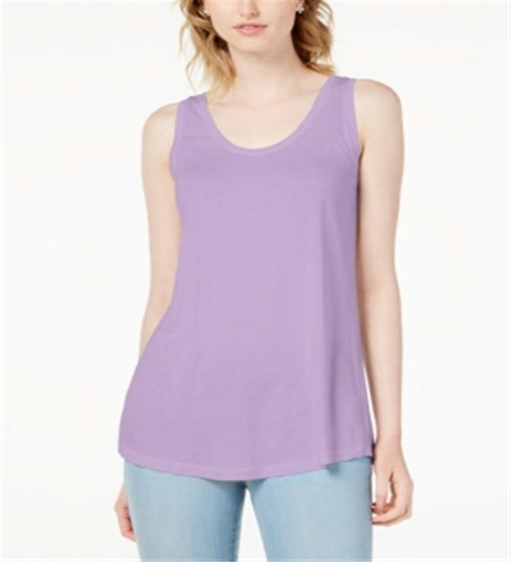 Maison Jules Women's Scoop Neck Tank Top Gray Size X-Large
