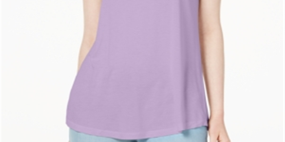 Maison Jules Women's Scoop Neck Tank Top Gray Size X-Large