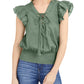 INC International Concepts Women's Boho Cotton Top Green Size Medium