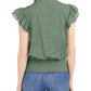 INC International Concepts Women's Boho Cotton Top Green Size Medium