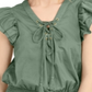 INC International Concepts Women's Boho Cotton Top Green Size Medium
