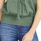 INC International Concepts Women's Boho Cotton Top Green Size Medium