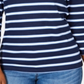 Karen Scott Women's Sport Floral Yoke Striped Top Blue Size XX-Large