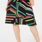 Bar III Women's Printed Skirt Black Size 4