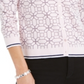 Charter Club Women's Tipped Geo Patterned Cardigan Sweater Pink Size XL