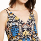 INC International Concepts Women's Surplice Printed Spaghetti Strap Tank Top Blue Size Small