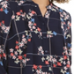 Charter Club Women's Sophia Printed Pintuck Blouse Blue Size Large