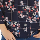 Charter Club Women's Sophia Printed Pintuck Blouse Blue Size Large