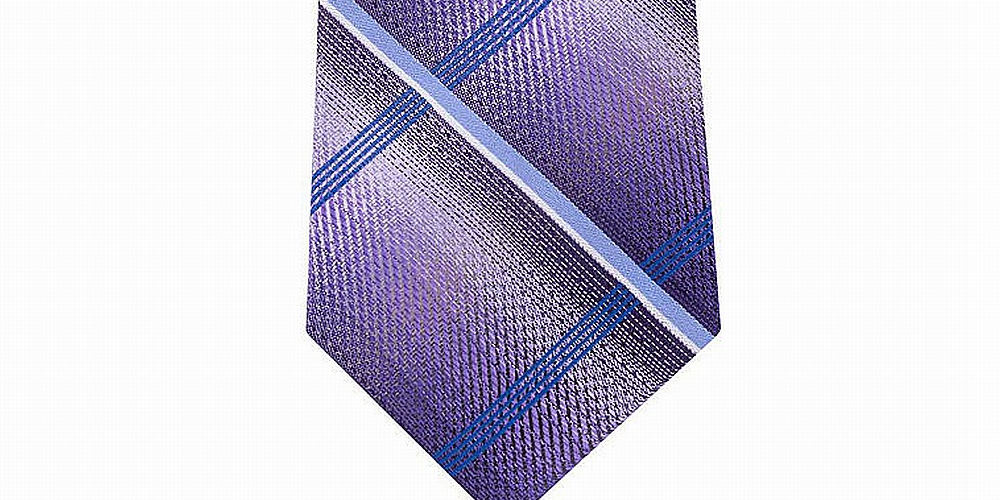 Van Heusen Men's Vh Shaded Plaid Tie Purple Size Regular