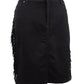 INC International Concepts Women's Fringe Trim Denim Skirt Black Size 4