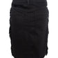 INC International Concepts Women's Fringe Trim Denim Skirt Black Size 4