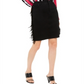 INC International Concepts Women's Fringe Trim Denim Skirt Black Size 4