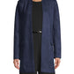 Calvin Klein Women's Faux Suede Open Front Topper Jacket Blue Size 10