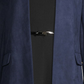 Calvin Klein Women's Faux Suede Open Front Topper Jacket Blue Size 10