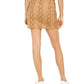 Lucy Paris Women's Faux Suede Snake Print Skirt Brown Size Large