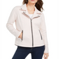 Style & Co Women's Knit Moto Jacket Pink  Size Large