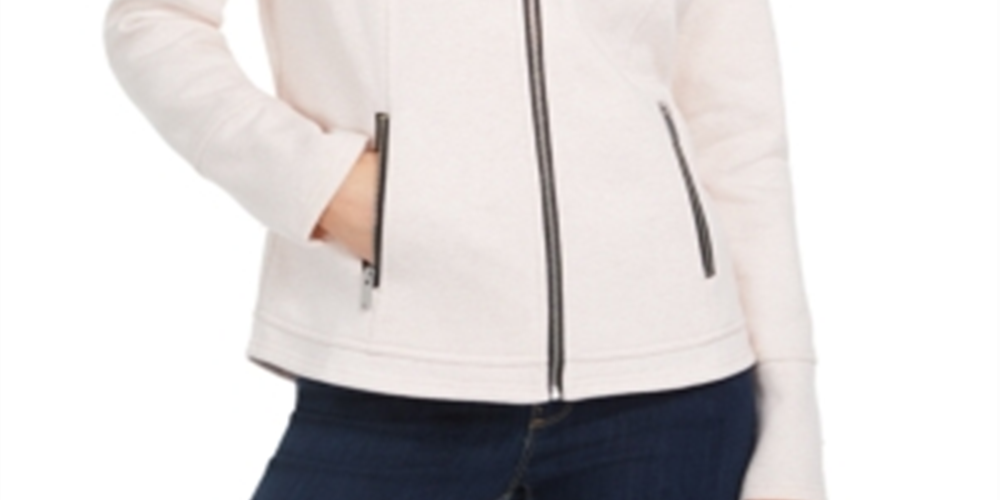 Style & Co Women's Knit Moto Jacket Pink  Size Large