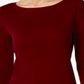 Charter Club Women's Boat Neck Button Shoulder Top Red Size X-Small