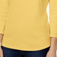 Charter Club Women's Pima Cotton Boat Neck Button Shoulder Top Yellow Size Small