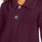 JM Collection Women's Textured Two button Front Top Purple Size Petite Small