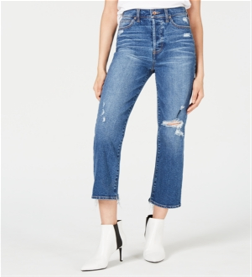 Kendall + Kylie Women's Ripped Cropped Jeans Blue Size 27