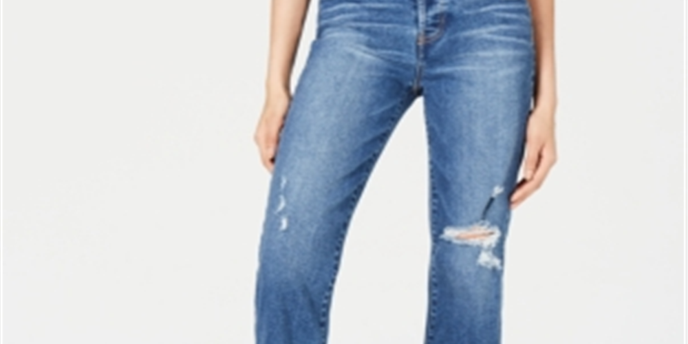 Kendall + Kylie Women's Ripped Cropped Jeans Blue Size 27