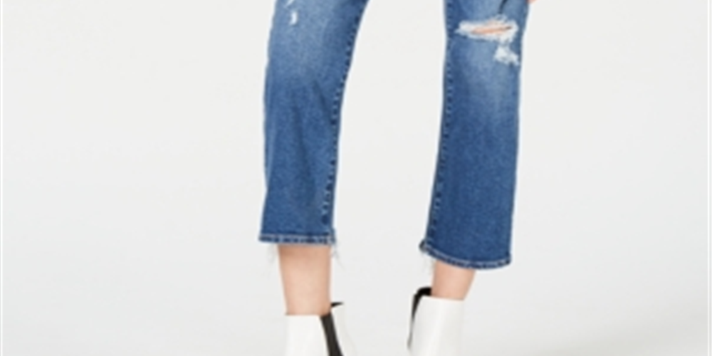 Kendall + Kylie Women's Ripped Cropped Jeans Blue Size 27