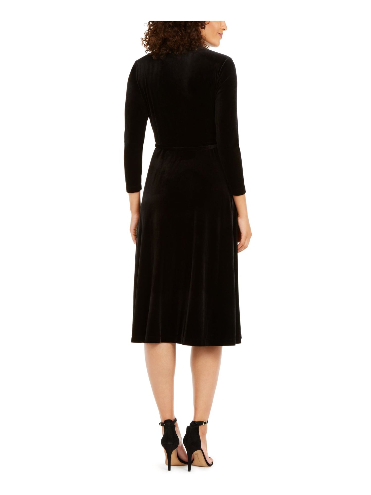 Anne Klein Women's Velvet Shirt Dress Black Size 8