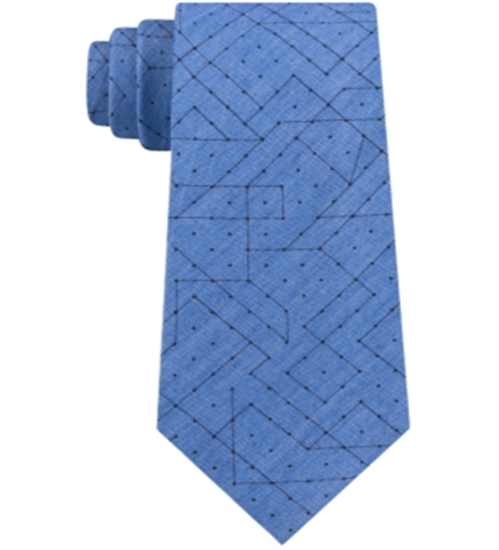 Calvin Klein Men's Algebra Print Slim Tie Blue Size Regular