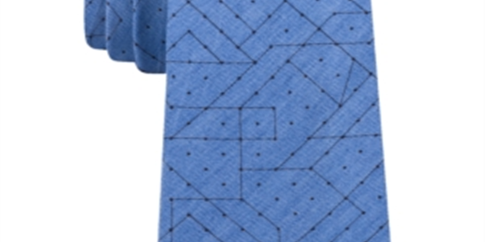 Calvin Klein Men's Algebra Print Slim Tie Blue Size Regular