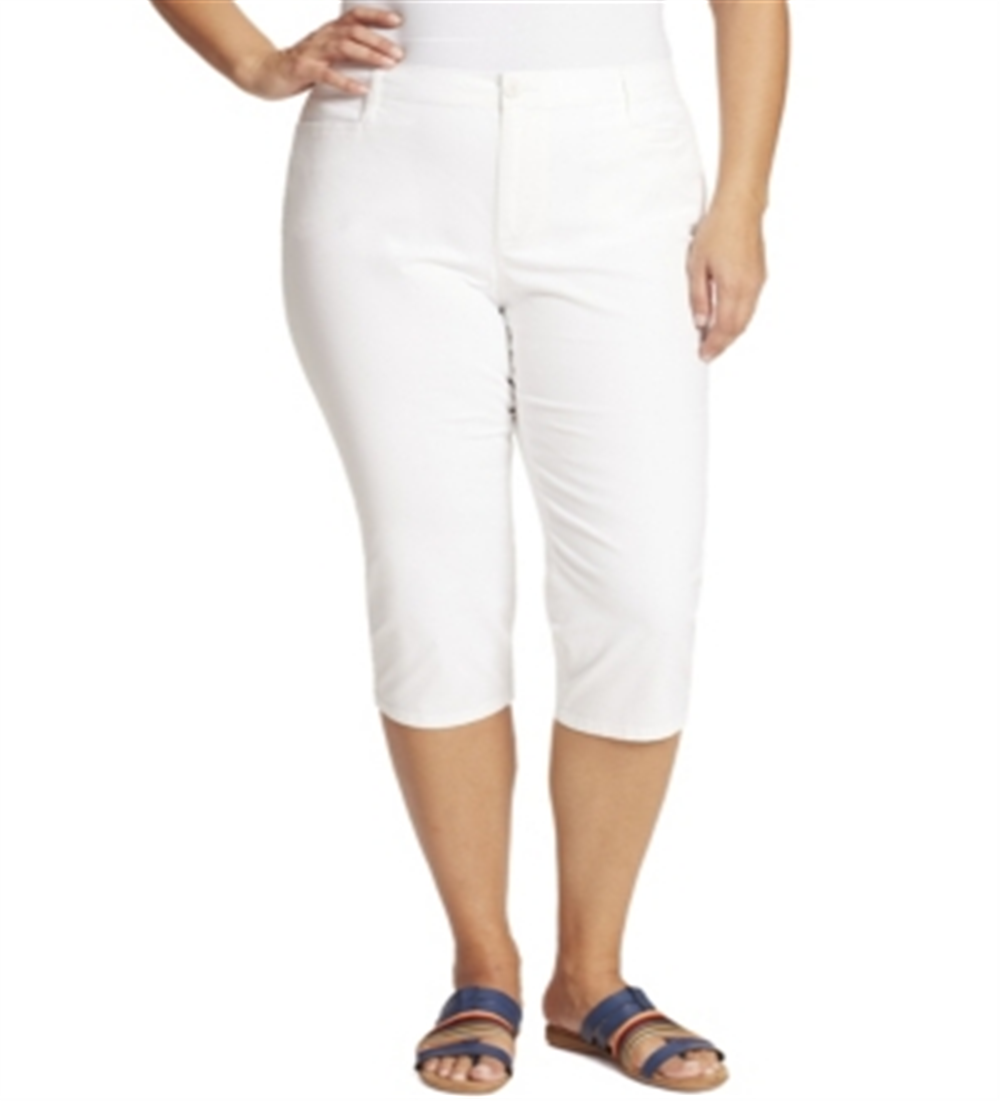 Gloria Vanderbilt Women's Plus Amanda Rouser Capri White Size 18 W
