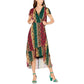 INC International Concepts Women's Snake Embossed Wrap Dress Pink Size 4