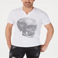 INC International Concepts Men's Face Off Embellished V Neck Graphic T-Shirt White Size XXX-Large