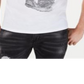 INC International Concepts Men's Face Off Embellished V Neck Graphic T-Shirt White Size XXX-Large
